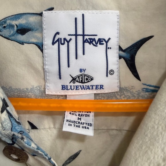 Guy Harvey Mens Button Up Shirt Fish Print Short Sleeve Casual Beach Vacation XL - Picture 4 of 11
